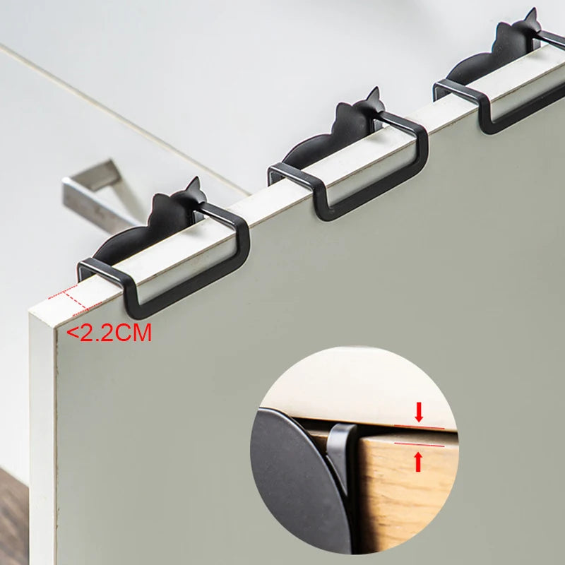 Adorable Cat Over-Door Hooks - Multi-Purpose Kitchen & Bathroom Organizer